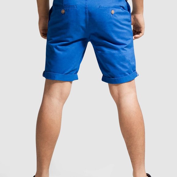 OLGYN Men’s Regular Fit Blue Chino Shorts - Picture 2 of 6